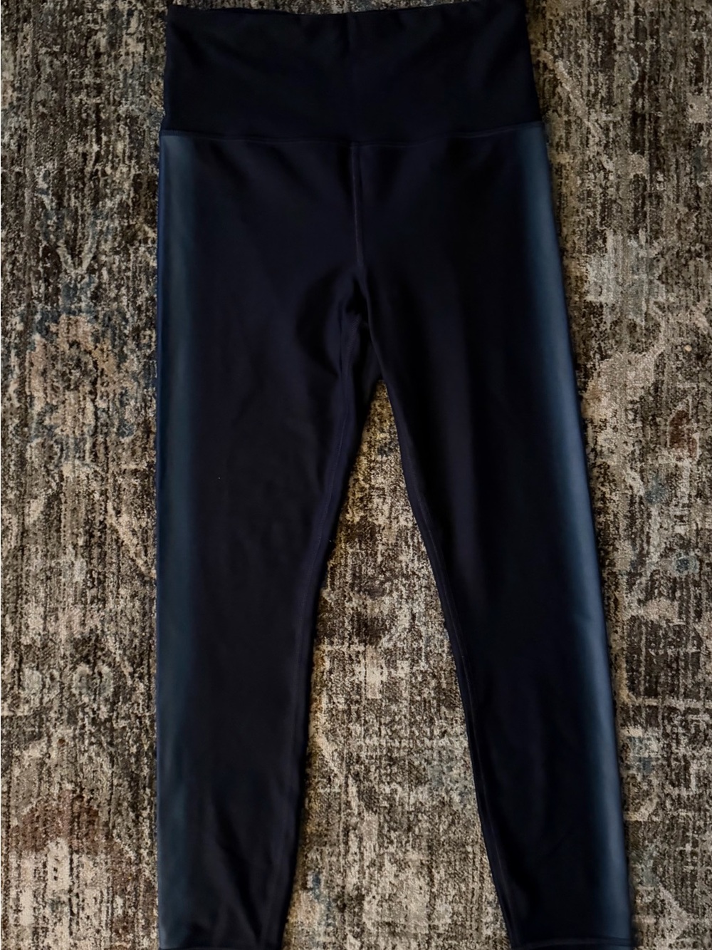 Athleta Navy Blue High-Waist Leggings with Wide Waistband with ombré size small
